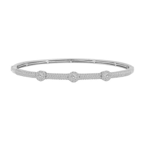 Novello Lab-grown Diamonds Bangle 1.25 Ct. T.w. in 14K White Gold