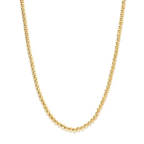 16 inch 2 mm Beads Chain Necklace In 14Kt Yellow Gold
