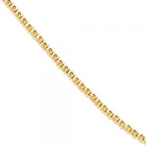20 inch 2 mm Beads Chain Necklace In 14Kt Yellow Gold