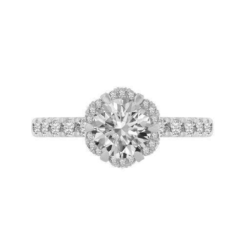 Novello Lab-grown Diamonds Halo Ring 1.75 Ct. T.w. in 14K White Gold
