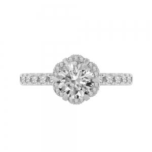 Novello Lab-grown Diamonds Halo Ring 1.75 Ct. T.w. in 14K White Gold