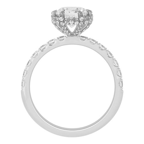 Novello Lab-grown Diamonds Halo Ring 1.75 Ct. T.w. in 14K White Gold