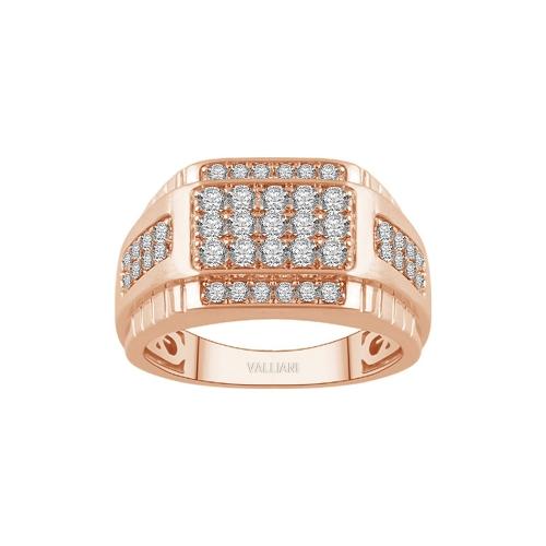 Ultimate Value® Men's 5-row Pave with Shoulder Accents Diamond Statement Ring - 1 Ct. T.w. in 10K Rose Gold