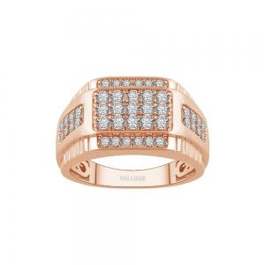 Ultimate Value® Men's 5-row Pave with Shoulder Accents Diamond Statement Ring - 1 Ct. T.w. in 10K Rose Gold