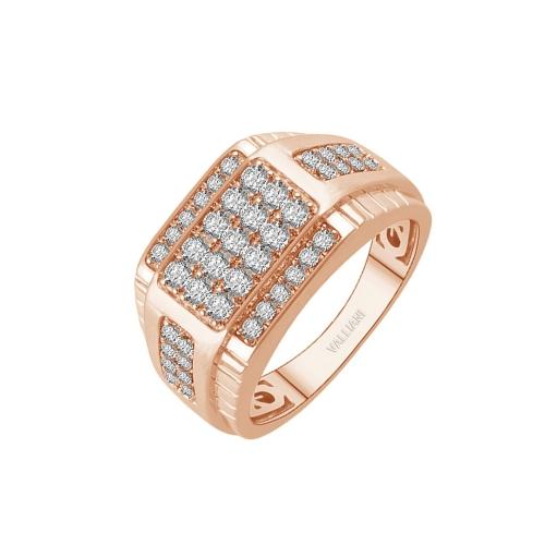Ultimate Value® Men's 5-row Pave with Shoulder Accents Diamond Statement Ring - 1 Ct. T.w. in 10K Rose Gold