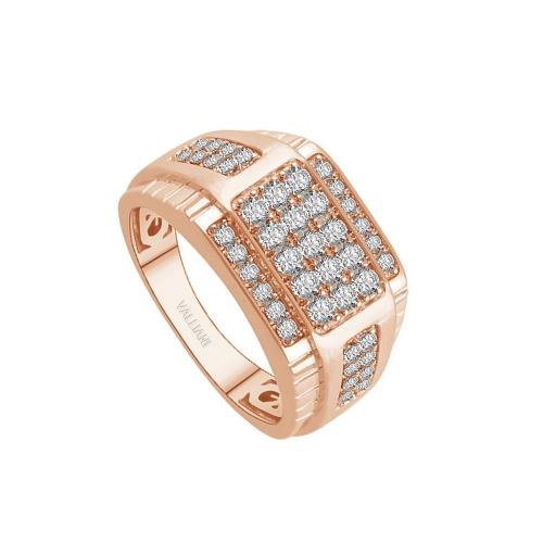 Ultimate Value® Men's 5-row Pave with Shoulder Accents Diamond Statement Ring - 1 Ct. T.w. in 10K Rose Gold