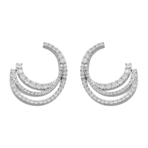 Ovani® Diamonds 3-layer Hoops 1.50 Ct. T.w. in 18K White Gold