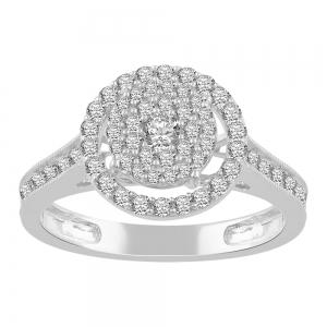 1.00CT. T.W. DIAMOND COMPOSITE HALO RING IN 10K GOLD