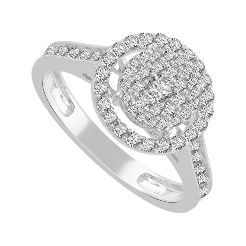 1.00CT. T.W. DIAMOND COMPOSITE HALO RING IN 10K GOLD