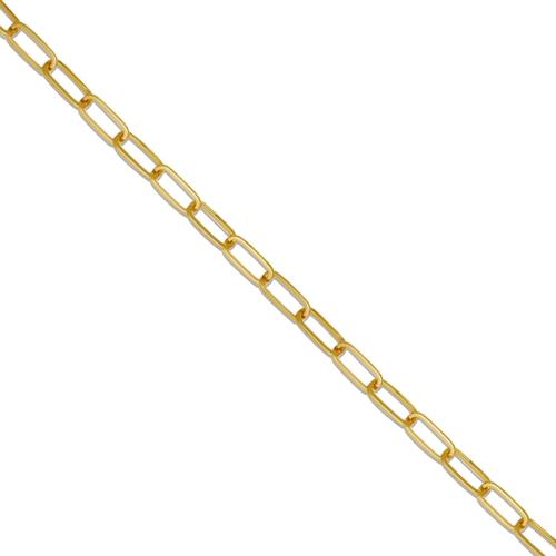 16 inch 3 mm Paper Clip Chain Necklace In 14Kt Yellow Gold