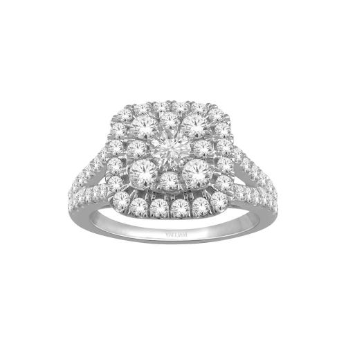 Ultimate Value® Composite Cushion Double Halo Split Shank Diamond Ring - 1 Ct. T.w. in 10K White Gold