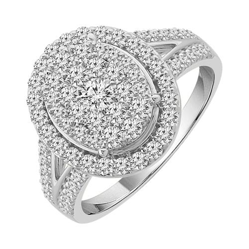 1.00CT. T.W. DIAMOND OVAL-HALO  COMPOSITE RING IN 10K GOLD