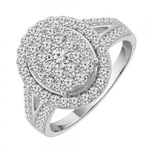 1.00CT. T.W. DIAMOND OVAL-HALO  COMPOSITE RING IN 10K GOLD