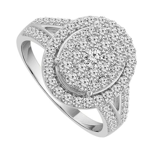 1.00CT. T.W. DIAMOND OVAL-HALO  COMPOSITE RING IN 10K GOLD
