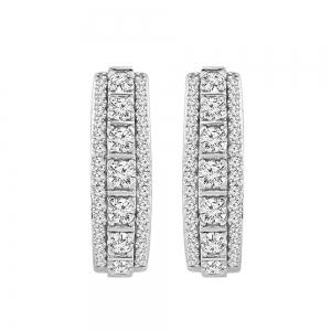 Diani® Channel-set Huggie Hoops - 2 Ct. T.w. in 14K White Gold