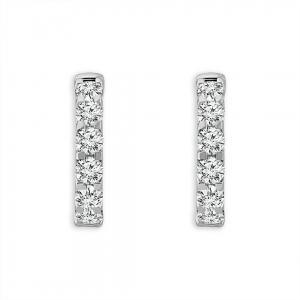 1.5 Ct. T.w. Diamond 6-stone Huggie Hoop Earrings In 14kt White Gold