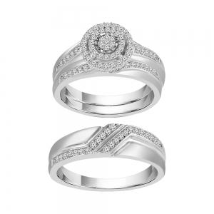 1/2 Ct. T.w. Diamond Trio Bridal Ring Set Ring In 14Kt White Gold