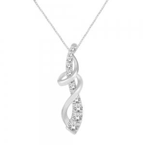 0.15 CT. T.W. Diamond Journey Pendant In 10K Gold