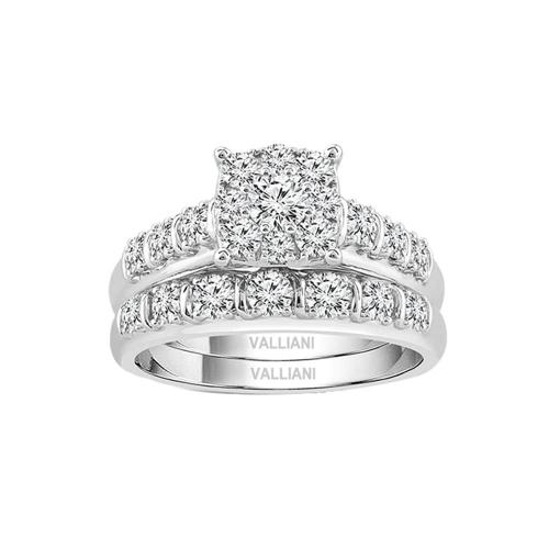 3/5 Ct. T.w. Diamond Trio Ring Set In 14Kt White Gold