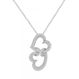 0.10CT. T.W. Infinity Linked Double Heart DIAMOND PENDANT IN 10K GOLD
