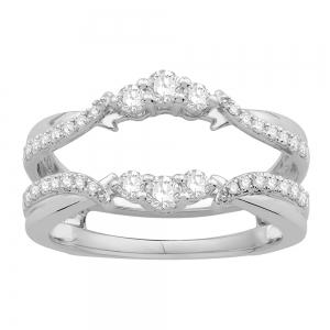 1/2 Ct. T.w. Diamond Wedding Ring Enhancer In 14Kt White Gold