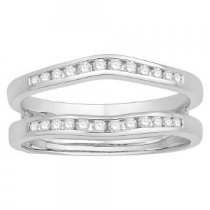 1/4 Ct. T.w. Diamond Wedding Ring Enhancer In 14Kt White Gold