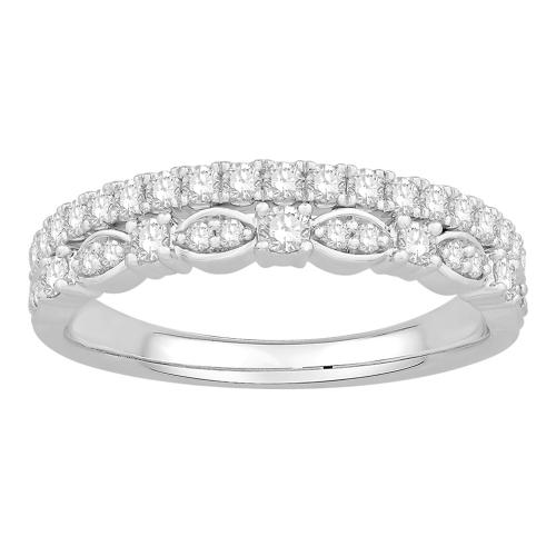 1/2 Ct. T.w. Diamond Wedding Ring Enhancer In 14Kt White Gold