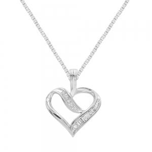 1/2 Ct. T.w. Diamond Heart Pendant In 10Kt White Gold