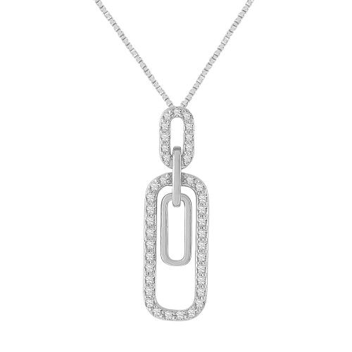 0.25 CT. T.W.  Diamond Paperclip Pendant In 14K Gold