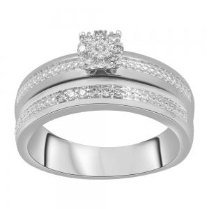 0.18 Ct. T.w. Diamond Trio Bridal Ring Set Bridal Ring In 10Kt White Gold