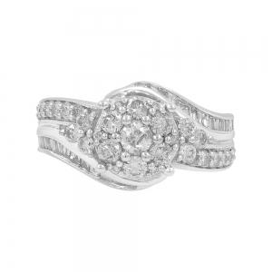 Everlasting Love® Cluster Bypass Diamond Fashion Ring - 1.60 Ct. T.w. in 14K White Gold