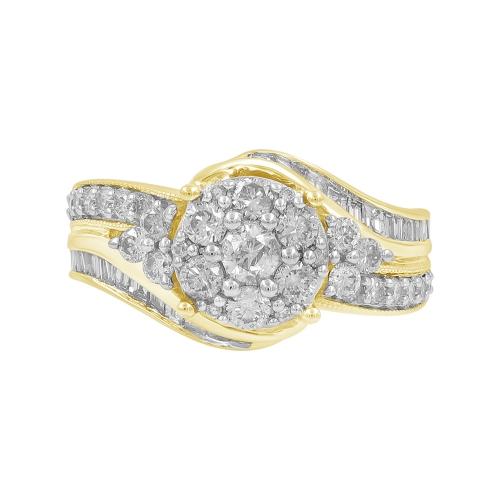 Everlasting Love® Cluster Bypass Diamond Fashion Ring - 1.60 Ct. T.w. in 14K Yellow Gold
