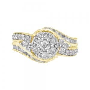 Everlasting Love® Cluster Bypass Diamond Fashion Ring - 1.60 Ct. T.w. in 14K Yellow Gold