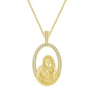 0.33 CT. T.W. DIAMOND MOTHER MARY PENDANT IN 14K GOLD