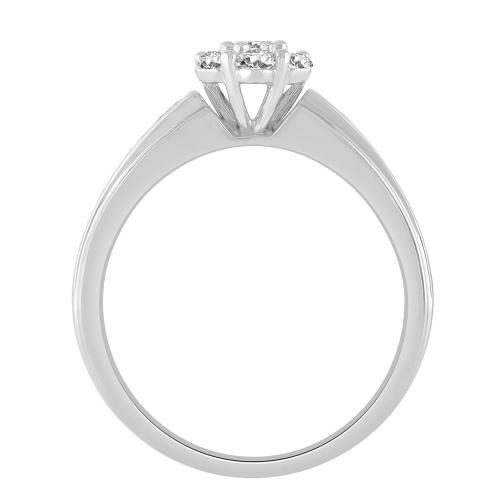 3/4 Ct. T.w. Diamond Trio Bridal Ring Set In 14Kt White Gold