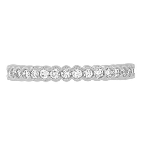 Diani® 19-stone Milgrain Bezel Anniversary Ring - 0.33 Ct. T.w. in 14K White Gold