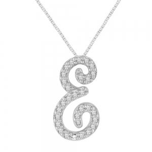 "Novello-Collection" 0.15 CT. T.W. LABGROWN DIAMOND INITIAL "E"  PENDANT IN 10KT GOLD