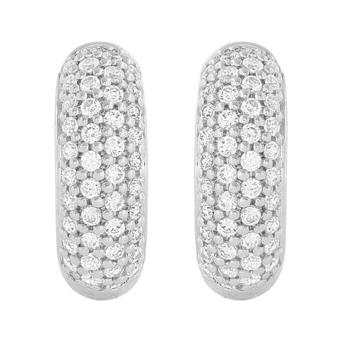 1/2 Ct. T.w. Diamond Pave Hoop Earrings In 14kt 14kt White Gold