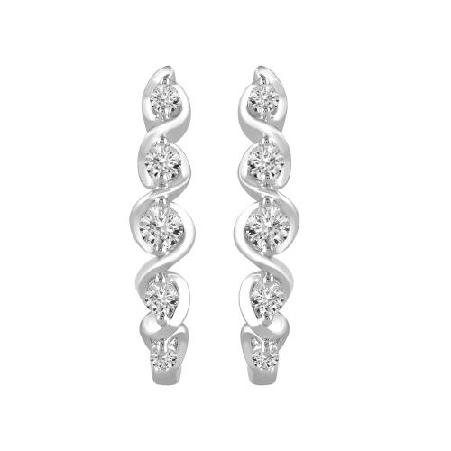 1/2 Ct. T.w. Lab-grown Diamond Hoop Earrings - Novello In 14kt White Gold