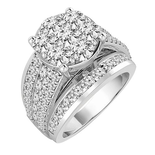 Novello collection's Lab Grown Composite Ring in 14KT White Gold (3.08 Ct. T.W.)