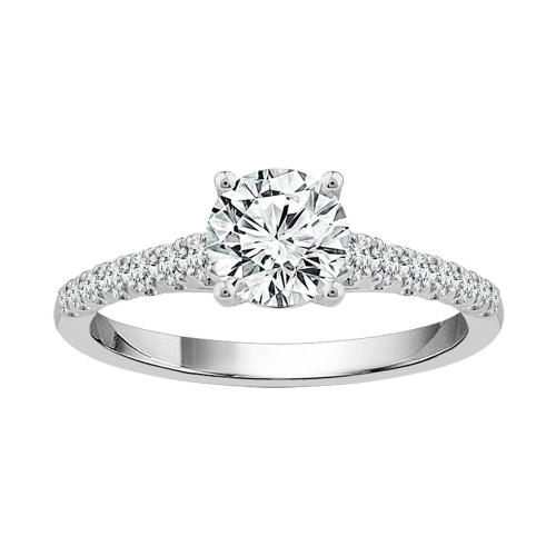 1 Ct. Center & 1.4 Ct. T.w. Lab-grown Diamond Solitaire Ring - Novello In 14Kt White Gold