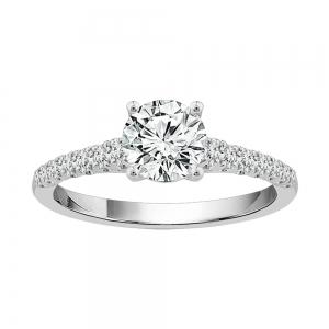 1 Ct. Center & 1.4 Ct. T.w. Lab-grown Diamond Solitaire Ring - Novello In 14Kt White Gold