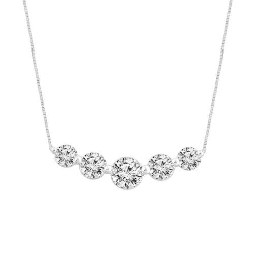 2.1 Ct. T.w. Lab-grown Diamond 5-stone Necklace Novello In 14Kt White Gold