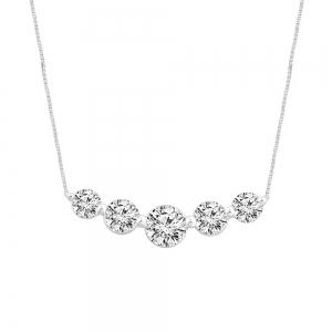2.1 Ct. T.w. Lab-grown Diamond 5-stone Necklace Novello In 14Kt White Gold
