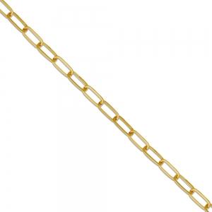 24 inch 4.5 mm Paper Clip Chain Necklace In 14Kt Yellow Gold
