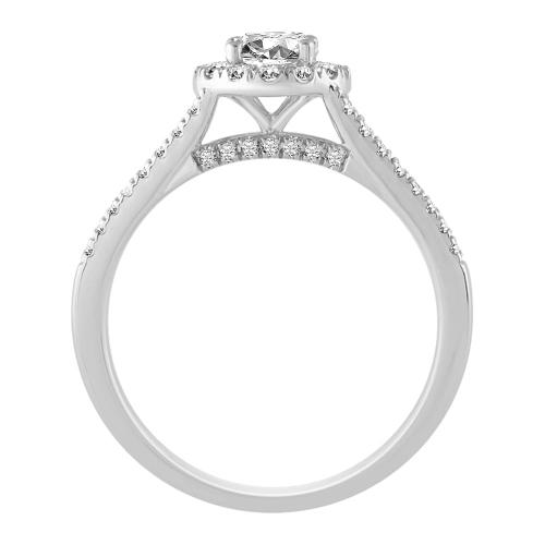 Diani® Brilliant-cut Halo Bridal Ring Set - 1 Ct. T.w. in 14K White Gold