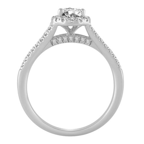 Diani® Brilliant-cut Pear Halo Bridal Ring Set - 1 Ct. T.w. in 14K White Gold