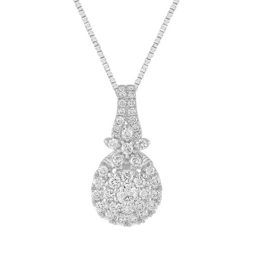 1/2 Ct. T.w. Lab-grown Pear Drop Pendant Novello In 14Kt White Gold