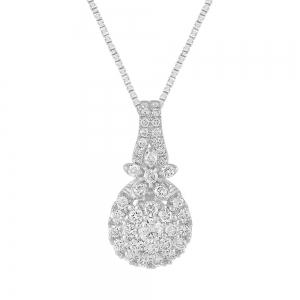 1/2 Ct. T.w. Lab-grown Pear Drop Pendant Novello In 14Kt White Gold