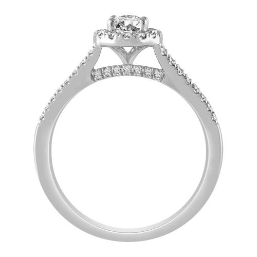 Diani® Brilliant-cut Oval Halo Bridal Ring Set - 1 Ct. T.w. in 14K White Gold